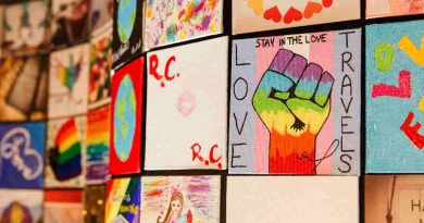 Marriott International #LoveTravels Mosaic featuring artwork from Tituss Burgess, Laverne Cox, Jazz Jennings and thousands of others from 96 countries around the world.