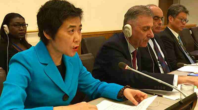 ICAO Secretary General Dr. Fang Liu at today’s Special Meeting between ICAO and the UN Security Council’s Counter-Terrorism Committee.