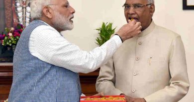 The Prime Minister, Shri Narendra Modi congratulates the President-elect, Shri Ram Nath Kovind, in New Delhi on July 20, 2017. (file photo). Courtesy: PIB