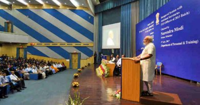 Narendra Modi delivering his address at the Inaugural Session of Assistant Secretaries (IAS Officers of the 2015 batch), at DRDO Bhawan, in New Delhi on July 03, 2017
