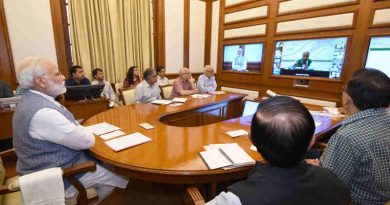 Narendra Modi chairing 20th interaction through PRAGATI - the ICT-based, multi-modal platform for Pro-Active Governance and Timely Implementation, in New Delhi on July 12, 2017