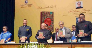 Pranab Mukherjee receiving the first copy of the book “The Future of Indian Universities: Comparative and International Perspectives”, at Rashtrapati Bhavan, in New Delhi on July 17, 2017
