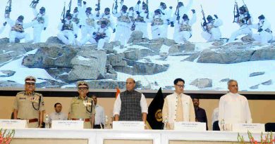 The Union Home Minister, Shri Rajnath Singh at the Pipping Ceremony on Promotion of officers and personnel of ITBP, in New Delhi on August 21, 2017. The Minister of State for Home Affairs, Shri Kiren Rijiju is also seen.