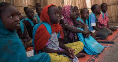Children attend school in the town of Banki, which was recaptured by the Nigerian military in 2015 from Boko Haram, in Banki, Nigeria, 28 September 2017. Photo: UNICEF