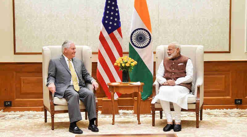 The US Secretary of State, Mr. Rex Tillerson calls on the Prime Minister, Shri Narendra Modi, in New Delhi on October 25, 2017.