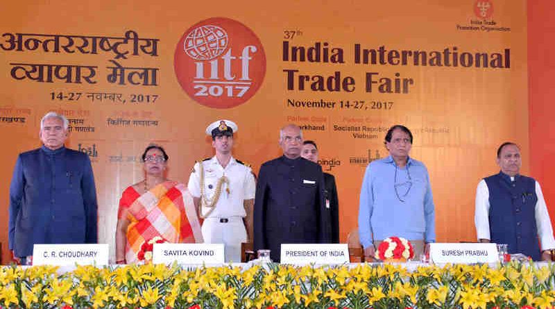 am Nath Kovind at the inauguration of the Startup India Theme pavilion at the 37th India International Trade Fair (IITF), at Pragati Maidan, in New Delhi on November 14, 2017