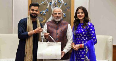 The captain of the Indian cricket team, Virat Kohli and actress Anushka Sharma calls on the Prime Minister, Narendra Modi, in New Delhi on December 20, 2017.