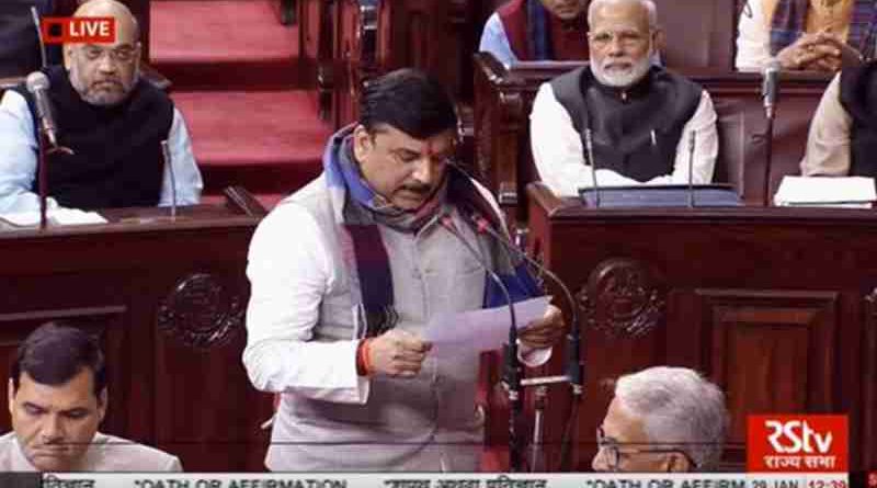 Sanjay Singh of AAP Taking Oath in Rajya Sabha. Photo: AAP