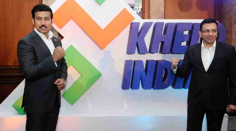 Col. Rajyavardhan Singh Rathore launching the Khelo India Anthem, at a function, in New Delhi on January 15, 2018