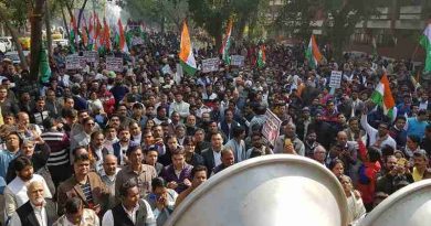 Congress holds protest to demand CM Arvind Kejriwal's resignation. Photo: Congress