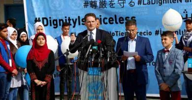 Pierre Krähenbühl, the Commissioner-General of UNRWA, speaks at the launch of the fundraising campaign. UNRWA Photo by Khalil Adwan