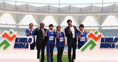 Rajyavardhan Singh Rathore at the launch of the Khelo India logo, at the Jawaharlal Nehru Stadium, in New Delhi on January 05, 2018