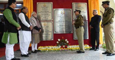 The Prime Minister, Shri Narendra Modi unveiled the plaques to mark the inauguration of five new buildings at the BSF Academy, during the Annual Conference of DGPs and IGPs, at Tekanpur, Madhya Pradesh on January 07, 2018. The Union Home Minister, Shri Rajnath Singh and the Minister of State for Home Affairs, Shri Kiren Rijiju are also seen. (file photo)