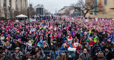 Picture from the stage of the crowd at the Women’s March on Washington on January 21, 2017.