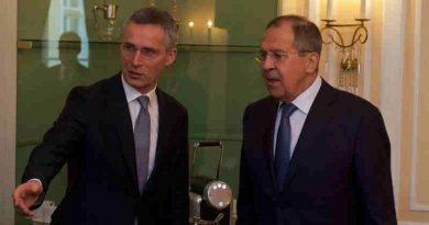 Bilateral meeting between NATO Secretary General Jens Stoltenberg and the Minister of Foreign Affairs of Russia, Sergey Lavrov. Photo: NATO