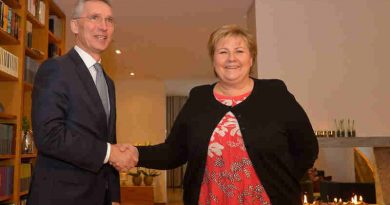 NATO Secretary General Jens Stoltenberg meets with the Prime Minister of Norway, Erna Solberg (file photo). Courtesy: NATO