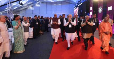 Narendra Modi at the inauguration of the UP Investors Summit 2018, in Lucknow, Uttar Pradesh on February 21, 2018