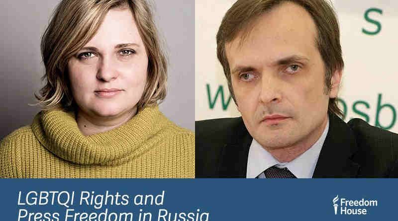 2018 Freedom Award recipients Elena Milashina and Igor Kochetkov. Photo: Freedom House