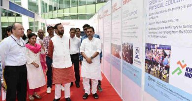 Prakash Javadekar visiting the exhibition at the launch of the ‘Samagra Shiksha’, in New Delhi on May 24, 2018