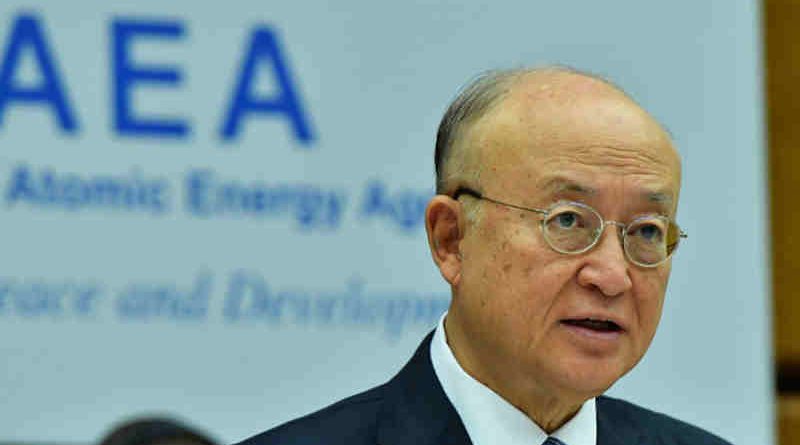 IAEA Director General Yukiya Amano delivers his introductory statement to the 1485th Board of Governors Meeting. Photo: Dean Calma / IAEA