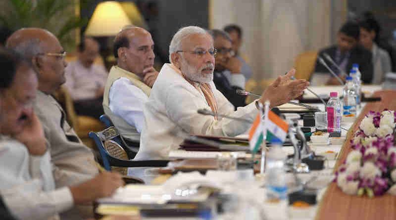 The Prime Minister, Shri Narendra Modi addressing the opening session of the 49th Governors’ Conference, at Rashtrapati Bhavan, in New Delhi on June 04, 2018.