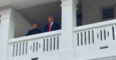 President Trump and North Korean Leader Kim Jong Un on a balcony after finishing their meeting (file photo). Courtesy: White House