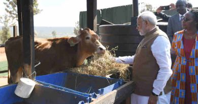 The Prime Minister, Shri Narendra Modi donates 200 cows under “Girinka” (one cow per poor family programme), at Rweru Model village, in Rwanda on July 24, 2018.