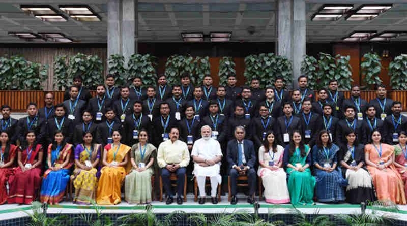 Narendra Modi with the Assistant Secretaries (IAS Officers of 2016 batch), in New Delhi on July 04, 2018