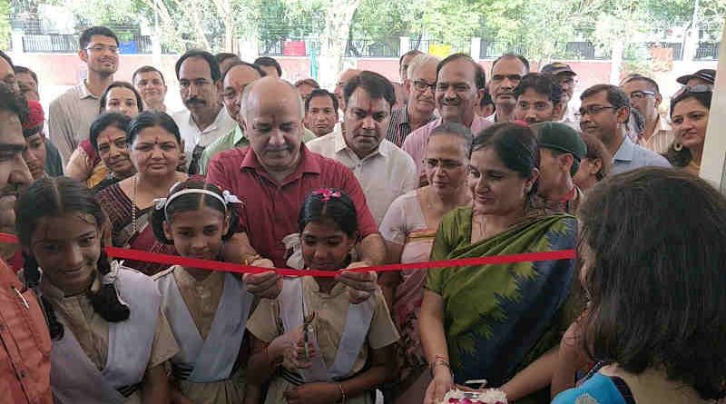 Delhi’s education minister Manish Sisodia inaugurates a Rajkiya Pratibha Vikas Vidyalaya in Sector 5 of Dwarka on July 10, 2018. Photo: AAP (file photo)