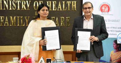 The Minister of State for Health & Family Welfare, Smt. Anupriya Patel presiding over the MoU exchange ceremony with the Tata Trusts and Dell for nationwide prevention, control, screening and management program of Non Communicable Diseases (NCDs), in New Delhi on September 20, 2018.