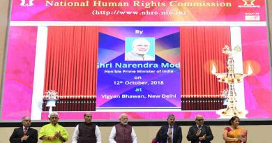 Narendra Modi launching the National Human Rights Commission Website, at the Silver Jubilee Foundation Day function of the National Human Rights Commission, in New Delhi on October 12, 2018