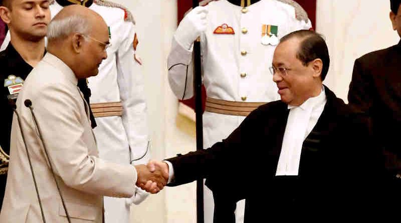 Justice Ranjan Gogoi sworn in as the Chief Justice of Supreme Court of India (file photo). Courtesy: Rashtrapati Bhavan