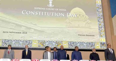 The President, Shri Ram Nath Kovind at the inauguration of the Constitution Day Celebrations, organised by the Supreme Court of India, in New Delhi on November 26, 2018. The Chief Justice of India, Shri Justice Ranjan Gogoi, the Union Minister for Electronics & Information Technology and Law & Justice, Shri Ravi Shankar Prasad and other dignitaries are also seen.
