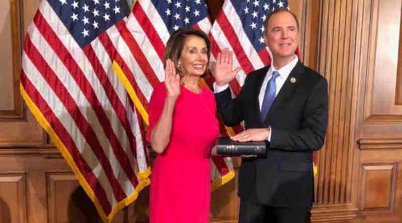 Nancy Pelosi with Adam Schiff