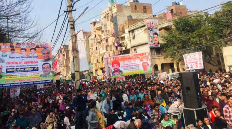 President of the Delhi Pradesh Congress Committee, Sheila Dikshit, holding election campaign in Delhi on February 17, 2019. Photo: Delhi Congress