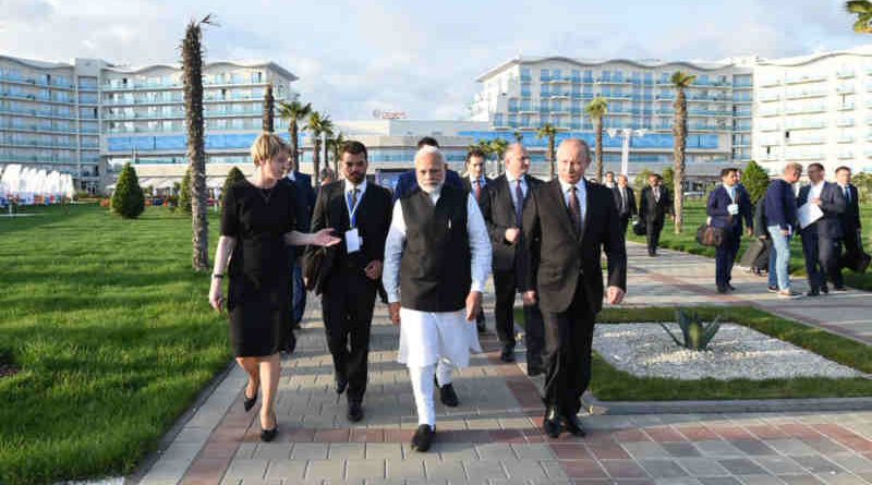 The Prime Minister, Shri Narendra Modi with the President of Russian Federation, Mr. Vladimir Putin visiting the Sirius, an incubator for gifted children, in Sochi, Russia on May 21, 2018. (file photo). Courtesy: PIB