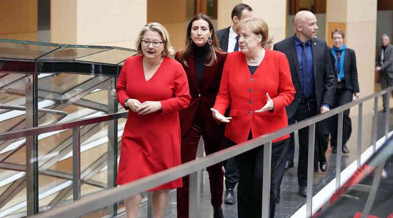 German Chancellor Angela Merkel at the Petersberg Climate Dialogue (PCD). Photo: PCD