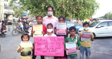 Children - who studied at the RMN Foundation free school - launched a pollution-control campaign in Delhi. Photo: RMN News Service