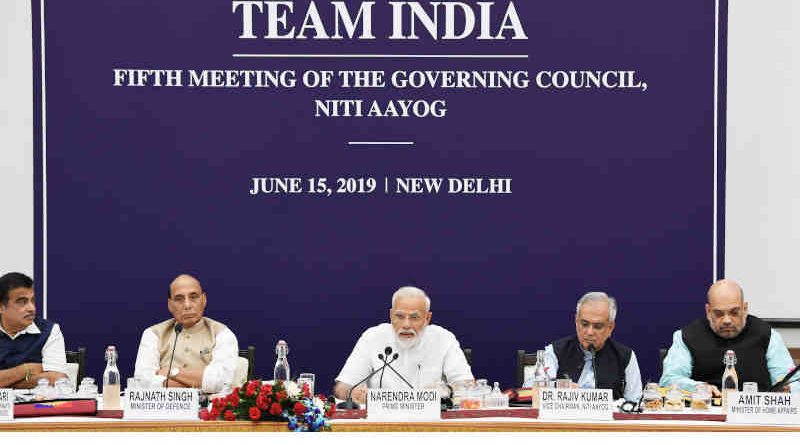 Narendra Modi chairing the fifth meeting of the Governing Council of NITI Aayog, in New Delhi on June 15, 2019. Photo: PIB