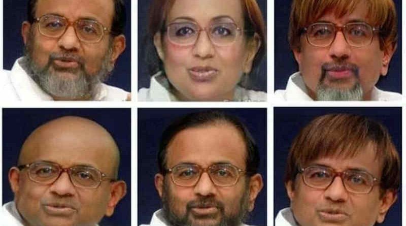 Twitter followers are sharing Chidambaram’s face in different appearances so that he could be identified and arrested. Photo: Twitter
