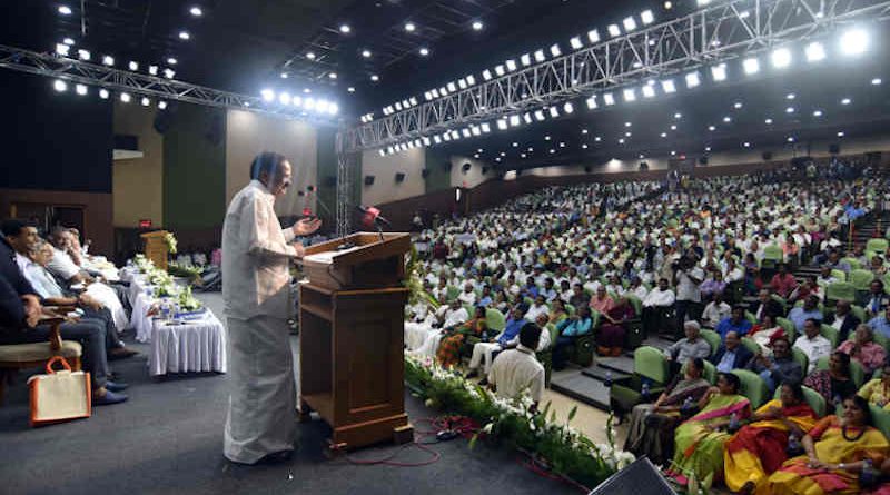 M. Venkaiah Naidu, addressing the gathering at an event to release the Book ‘Listening, Learning and Leading’, published by the Ministry of Information & Broadcasting, on the occasion of completing two years in office as the Vice President of India, in Chennai on August 11, 2019. Photo: PIB