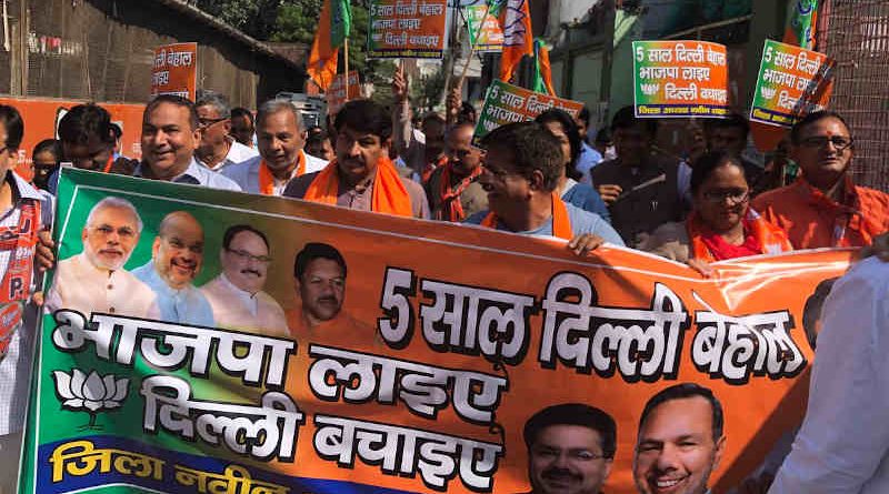 Manoj Tiwari in a BJP Campaign for 2020 Delhi Assembly Election. Photo: BJP