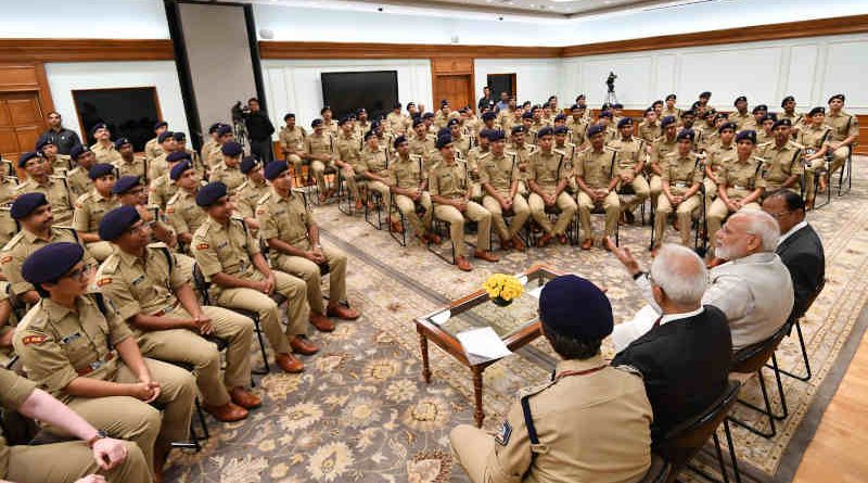 IPS Probationers calling on Prime Minister Narendra Modi in New Delhi on October 09, 2019. Photo: PIB