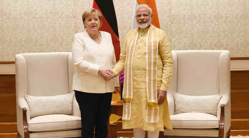 PM Narendra Modi meeting the Chancellor of the Federal Republic of Germany, Dr. Angela Merkel, in New Delhi on November 01, 2019. Photo: PIB