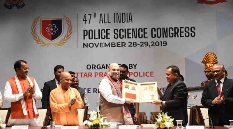 Union Home Minister, Amit Shah presiding over the 47th All India Police Science Congress in Lucknow, Uttar Pradesh on November 29, 2019. The Chief Minister of Uttar Pradesh, Yogi Adityanath is also seen. Photo: PIB