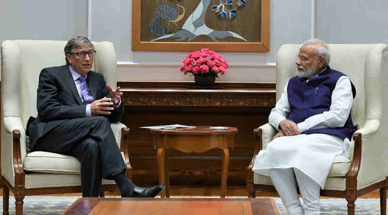 The Co-Chair of the Bill & Melinda Gates Foundation Bill Gates calling on India's Prime Minister Narendra Modi in New Delhi on November 18, 2019. Photo: PIB
