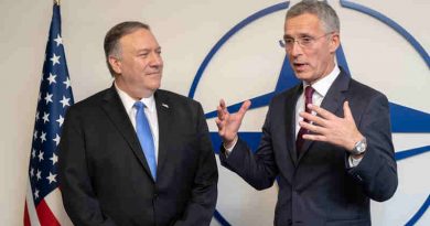 US Secretary of State Mike Pompeo with NATO Secretary General Jens Stoltenberg at NATO Headquarters on 20 November 2019. Photo: NATO