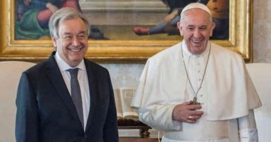 UN Secretary-General António Guterres with Pope Francis. Photo: UN