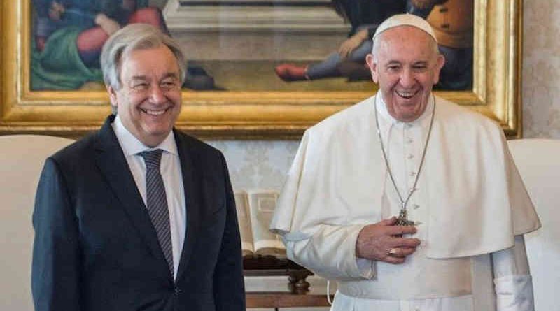 UN Secretary-General António Guterres with Pope Francis. Photo: UN