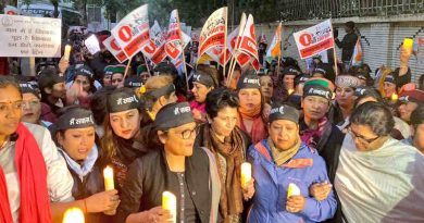 As the crimes against women are increasing in India, the All India Mahila Congress – the women wing of Congress party – held a demonstration in Delhi on December 13, 2019. Photo: All India Mahila Congress